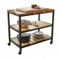 Kệ bếp di động 3 tầng 100x60x86cm gỗ tự nhiên KB68096
