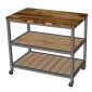 Kệ bếp di động 3 tầng 100x60x86cm gỗ tự nhiên KB68096