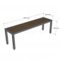 Ghế băng dài 140x37x45cm gỗ nhựa chân sắt GBD074