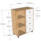 Tủ cá nhân gỗ cao su 4 hộc kéo 80x40x100cm -TCN68091