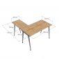 Bàn góc L 120x130cm gỗ cao su hệ CONE HBCO080