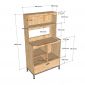 Tủ để máy pha cafe gia đình - văn phòng 80x40x150cm gỗ cao su KTB68264