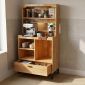 Tủ để máy pha cafe gia đình - văn phòng 80x40x150cm gỗ cao su KTB68264