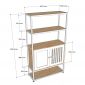 Kệ tủ trang trí 80x30x140cm gỗ cao su khung sắt KTT68068