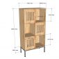 Tủ trang trí 70x35x140cm gỗ cao su chân sắt KTB68261