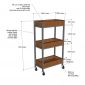 Kệ gia vị di động 50x26x93cm gỗ cao su khung chân sắt KB68101