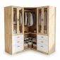 Tủ quần áo góc tường 160x60x160cm gỗ cao su TQA68091