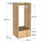 Tủ treo quần áo trẻ em 50x45x120cm gỗ cao su TREM014