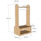 Tủ kệ treo quần áo trẻ em 60x40x120cm gỗ cao su TREM015