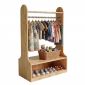 Tủ kệ treo quần áo trẻ em 60x40x120cm gỗ cao su TREM015