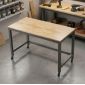 Bàn thao tác di động 120x60cm gỗ cao su chân sắt lắp ráp WSTB005