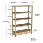 Kệ mỹ phẩm thiên nhiên 110x38x165cm gỗ thông KTB68268