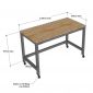 Bàn thao tác di động 120x60cm gỗ cao su chân sắt lắp ráp WSTB005