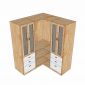 Tủ quần áo góc tường 160x60x160cm gỗ cao su TQA68091