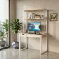 Bàn học liền kệ sách 100x60x170cm gỗ cao su FD68091
