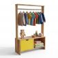 Kệ treo quần áo trẻ em 80x30x130cm gỗ cao su TREM005