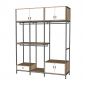 Kệ treo quần áo 200x60x250cm gỗ cao su TQA68089