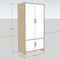 Tủ quần áo 2 cánh 80x50x170cm gỗ cao su TQA68090