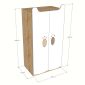 Tủ quần áo trẻ em 80x55x150cm gỗ cao su TREM004