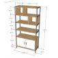 Kệ trang trí 80x35x160cm gỗ cao su KTT68048