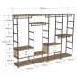 Kệ tủ treo quần áo 312x30x200cm gỗ cao su TQA68095