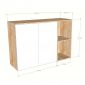 Tủ bếp treo tường 110x35x75cm gỗ cao su TBT020