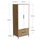 Tủ quần áo gỗ Plywood 80x60x200cm -TQA68096
