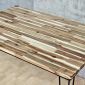 Bàn ăn 120x80cm gỗ tràm chân sắt BA68316