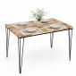 Bàn ăn 120x80cm gỗ tràm chân sắt BA68316