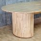 Bàn họp hình Oval 240x120cm gỗ cao su BH68011