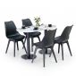 Combo bàn cafe Oval và 4 ghế Eames nhựa CBCF358