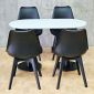 Combo bàn cafe Oval và 4 ghế Eames nhựa CBCF358