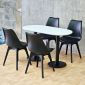 Combo bàn cafe Oval và 4 ghế Eames nhựa CBCF358