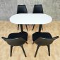Combo bàn cafe Oval và 4 ghế Eames nhựa CBCF358