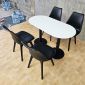 Combo bàn cafe Oval và 4 ghế Eames nhựa CBCF358