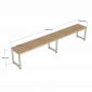 Ghế băng dài 240x35cm gỗ cao su chân sắt GBD076