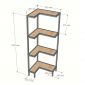 Kệ góc tường 45x40x130cm gỗ cao su KGT68060
