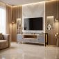Kệ tivi hiện đại ALAN 140cm gỗ cao su khung sắt KTV68081