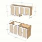 Bộ tủ bếp mini gỗ cao su BTB68022