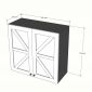 Tủ bếp trên 2 cánh 80x35x75cm gỗ cao su TBT022