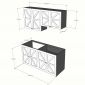 Bộ tủ bếp mini gỗ cao su BTB68022
