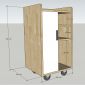 Tủ cá nhân di động 40x40x80cm gỗ cao su TCN68097