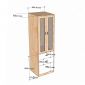 Tủ quần áo đôi 120x60x200cm gỗ cao su TQA68100