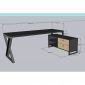 Bàn gác tủ 180x120cm gỗ cao su chân chữ X BD68193