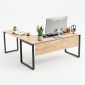 Bàn góc chữ L 170x180cm gỗ cao su hệ Rectang HBRT139