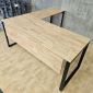 Bàn góc chữ L 170x180cm gỗ cao su hệ Rectang HBRT139