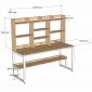 Bàn học liền kệ sách 160x60x155cm gỗ cao su FD68092