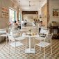 Combo bàn cafe vuông và 4 ghế sắt CBCF361