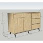 Tủ trang trí 150x50x94cm gỗ cao su KTB68277