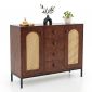 Tủ trang trí 100x35x85cm gỗ cao su KTB68279